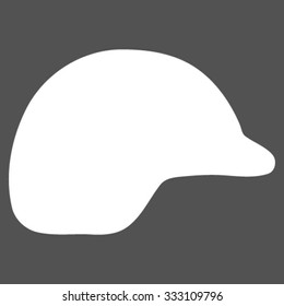 Motorcycle Helmet vector icon. Style is flat symbol, white color, rounded angles, gray background.