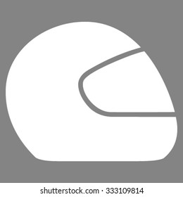 Motorcycle Helmet vector icon. Style is flat symbol, white color, rounded angles, gray background.