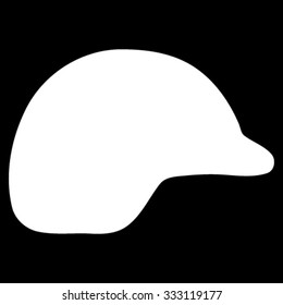 Motorcycle Helmet vector icon. Style is flat symbol, white color, rounded angles, black background.