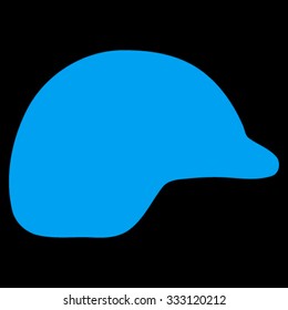 Motorcycle Helmet vector icon. Style is flat symbol, blue color, rounded angles, black background.