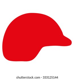 Motorcycle Helmet vector icon. Style is flat symbol, red color, rounded angles, white background.