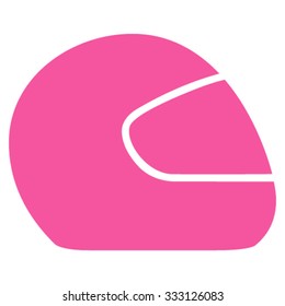 Motorcycle Helmet vector icon. Style is flat symbol, pink color, rounded angles, white background.