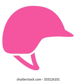 Motorcycle Helmet vector icon. Style is flat symbol, pink color, rounded angles, white background.