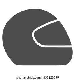 Motorcycle Helmet vector icon. Style is flat symbol, gray color, rounded angles, white background.