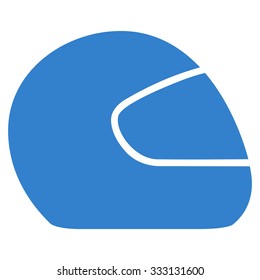Motorcycle Helmet vector icon. Style is flat symbol, cobalt color, rounded angles, white background.