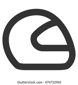 Motorcycle Helmet vector icon. Style is linear flat icon symbol, gray color, white background.