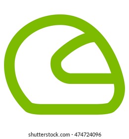 Motorcycle Helmet vector icon. Style is linear flat icon symbol, eco green color, white background.
