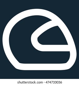 Motorcycle Helmet vector icon. Style is stroke flat icon symbol, white color, dark blue background.
