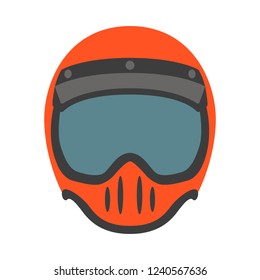 motorcycle helmet vector illustration ,flat style,front side