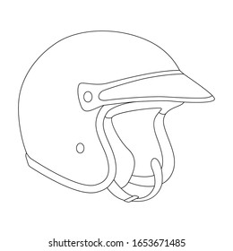 motorcycle helmet, vector illustration, lining draw , profile view