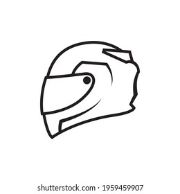 motorcycle helmet vector logo design template