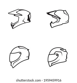 motorcycle helmet vector logo design template