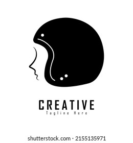 Motorcycle helmet vector logo design template. Suitable for helmet shops, helmet products, sticker or t-shirt designs.