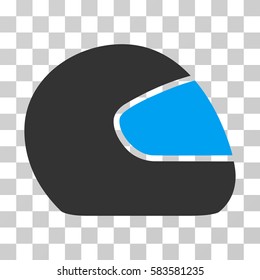 Motorcycle Helmet vector pictograph. Illustration style is flat iconic bicolor blue and gray symbol on a transparent background.