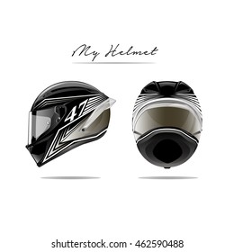 Motorcycle helmet vector picture isolated.