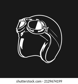 Ilustración de icono del vector de casco de motocicleta