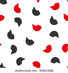 Motorcycle Helmet vector seamless repeatable pattern. Style is flat red and dark gray motorcycle helmet symbols on a white background.