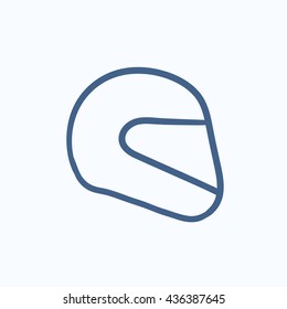 Motorcycle helmet vector sketch icon isolated on background. Hand drawn Motorcycle helmet icon. Motorcycle helmet sketch icon for infographic, website or app.