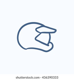 Motorcycle helmet vector sketch icon isolated on background. Hand drawn Motorcycle helmet icon. Motorcycle helmet sketch icon for infographic, website or app.