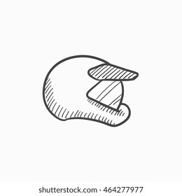 Motorcycle helmet vector sketch icon isolated on background. Hand drawn Motorcycle helmet icon. Motorcycle helmet sketch icon for infographic, website or app.
