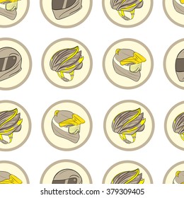 Motorcycle helmets in circles