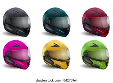 Motorcycle Helmets Collection Different Colors