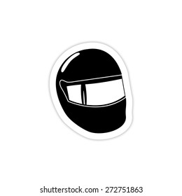 Motorcycle helmets icon on a white background with shadow 