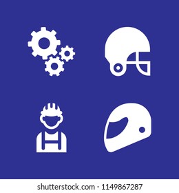 motorcycle icon. 4 motorcycle set with helmet and gear vector icons for web and mobile app