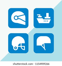 motorcycle icon. 4 motorcycle set with helmet and cruiser vector icons for web and mobile app