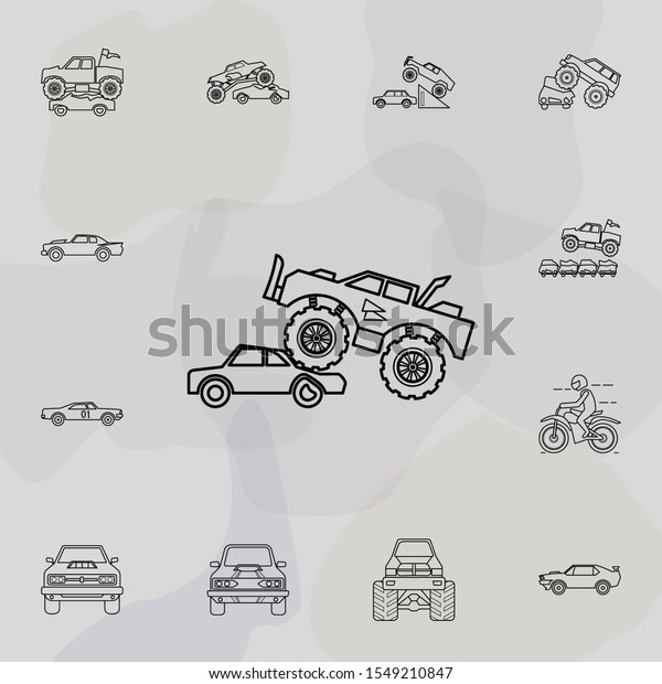 Motorcycle icon. Bigfoot car icons universal set\
for web and mobile