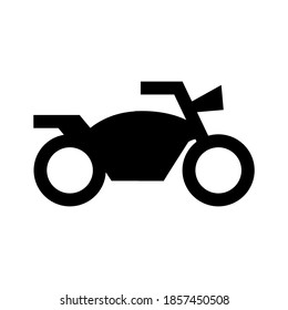 Motorcycle icon black isolated on white background.