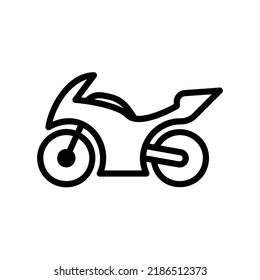 Motorcycle icon in black outline style