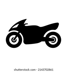 Motorcycle icon. Black silhouette. Side view. Vector simple flat graphic illustration. Isolated object on a white background. Isolate.
