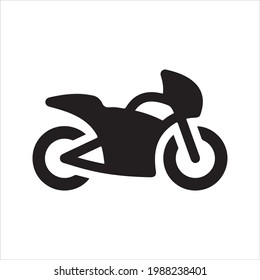 Motorcycle icon, black. Vector and glyph