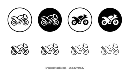 Motorcycle icon Black and white outline vector