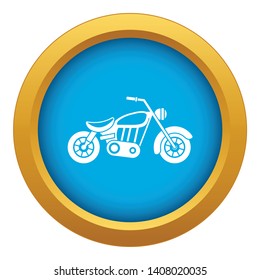 Motorcycle icon blue vector isolated on white background for any design
