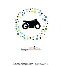 motorcycle icon with bubbles colorful.Motorcycle symbol.vector illustration.eps10.