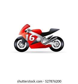 Motorcycle icon in color. Sport speed race