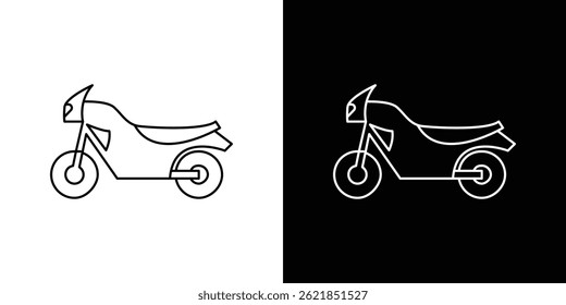Motorcycle icon concept stroke on white background