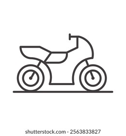 Motorcycle Icon Depicting a Two-Wheeled Vehicle in Black and White