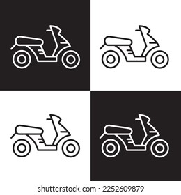 motorcycle icon designed in line style and set with editable strokes in transport icon theme