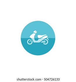 Motorcycle icon in flat color circle style. Scooter, automatic transmission 