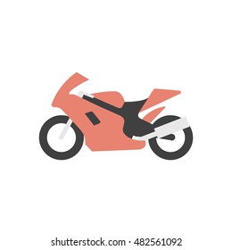 Motorcycle icon in flat color style. Sport, speed, race 