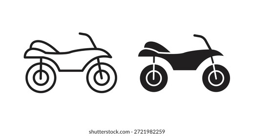 Ícone de motocicleta ícone simples plano. Versão linear - stock vetor.