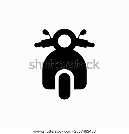 Motorcycle icon in flat style. Scooter symbol isolated on white background. Simple motorcycle abstract icon in black. Vector illustration for graphic design, Web icon, auto, motor, motorbike template