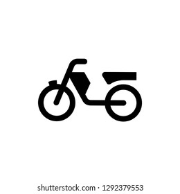 Motorcycle Icon In Flat Style Vector For App, UI, Websites. Black Icon Vector Illustration