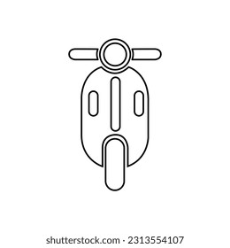 motorcycle icon, front view, outline vector illustration