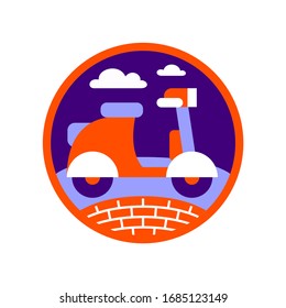Motorcycle icon. Graphic element illustration on white background.