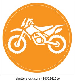 Icono de motocicleta aislado en fondo blanco. Logo del vector de motocicleta. Diseño plano. Pictograma vectorial moderno para gráficos web - vector de material