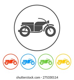 motorcycle icon, isolated vector eps 10 illustration
